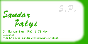 sandor palyi business card